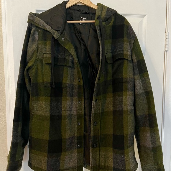 Prana Other - Prana Quilted Hooded Flannel Green